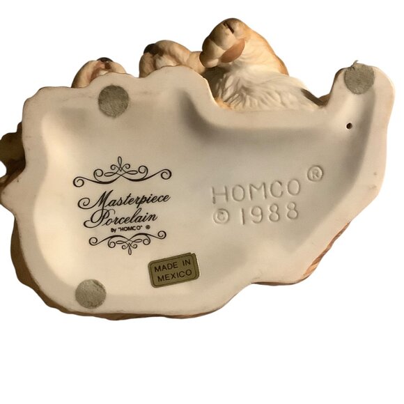 Vtg 1988 Homco Masterpiece Porcelain Figurine Two Cocker Spaniel Puppies Decor - Picture 5 of 5